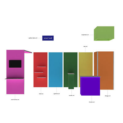 3x3 3x4 3x5 บูธแสดงสินค้าแบบพกพา Walls Modular SEG Fabric System