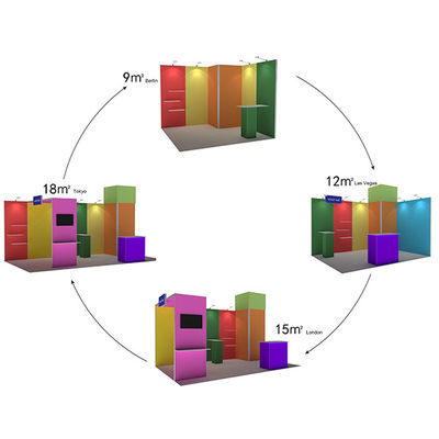 3x3 3x4 3x5 บูธแสดงสินค้าแบบพกพา Walls Modular SEG Fabric System
