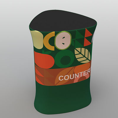 โต๊ะรับแขกแบบพกพาผ้าเรืองแสง 140g 180g Pop Up Counter Table สำหรับจัดนิทรรศการ