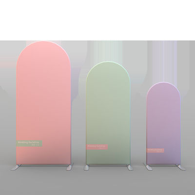 PVC สีชมพูส่วนบุคคลฉากหลังแต่งงานกรอบโค้งพื้นหลังเวทีปาร์ตี้