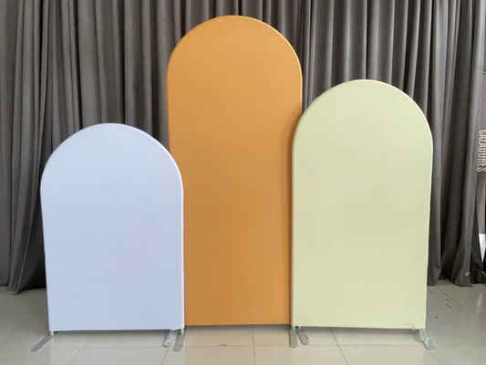 PVC สีชมพูส่วนบุคคลฉากหลังแต่งงานกรอบโค้งพื้นหลังเวทีปาร์ตี้