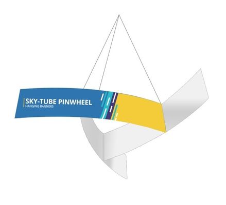 EZ Sky Tube Pinwheel Trade Show ป้ายแขวนจากสะพานลอย 48Ibs